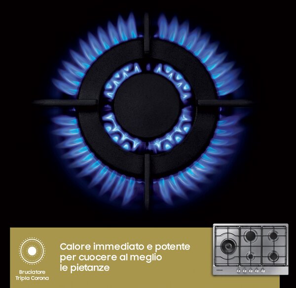 Samsung Piano Cottura a Gas 5 Fuochi 75 cm colore Inox - NA75M3130AS