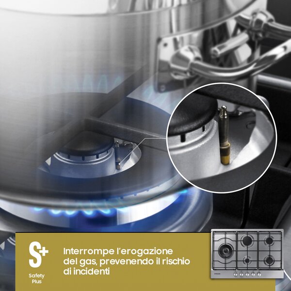 Samsung Piano Cottura a Gas 5 Fuochi 75 cm colore Inox - NA75M3130AS
