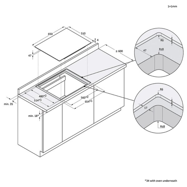Haier Piano Cottura Induzione 4 Fuochi Larghezza 65 cm in Vetroceramica colore Nero - HAIFB54CIRS ID Series 2
