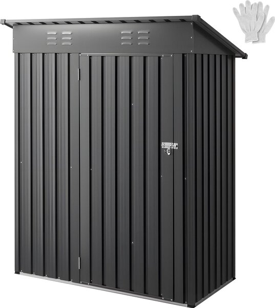 Capanno per attrezzi in metallo - Capanno in metallo - Porta con serratura - 2 fessure di ventilazione - Resistente alle intemperie - Per giardino, terrazza e bicicletta - 1533 x 876 x 1815 mm