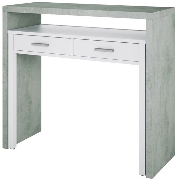 FORES HABITAT Scrittoio estraibile Moderno Dimensioni 36x99x88 cm colore Bianco/Cemento