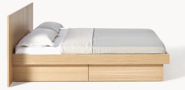 Letto in legno con testiera e vano contenitore Sato
