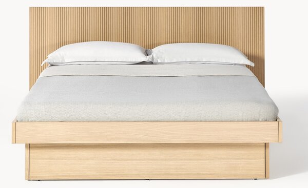 Letto in legno con testiera e vano contenitore Sato