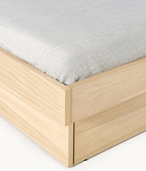 Letto in legno con testiera e vano contenitore Sato