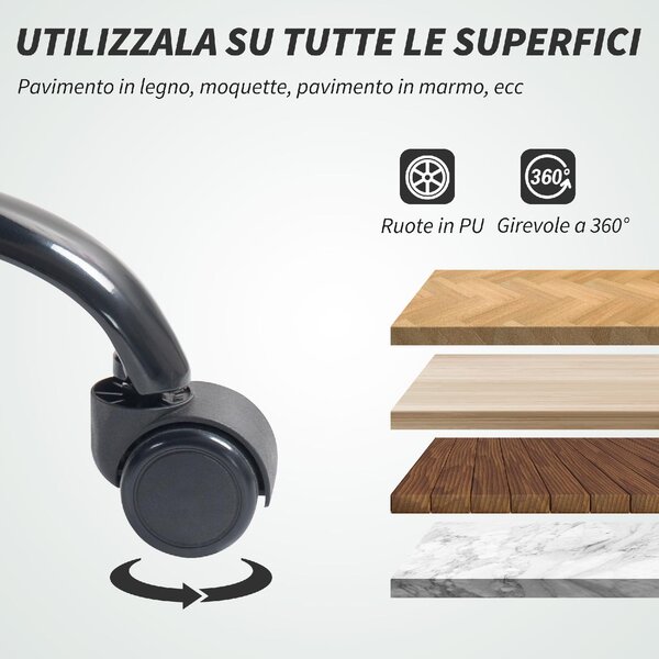 Icon Space Sedia da Ufficio con Ruote e Braccioli Reclinabile con Poggiapiedi e Poggiatesta in Tessuto colore Nero