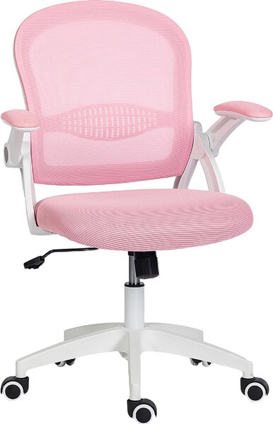 Icon Space Sedia da Ufficio con Ruote e Braccioli in Tessuto Mesh colore Rosa