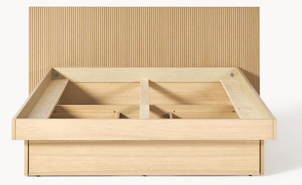 Letto in legno con testiera e vano contenitore Sato