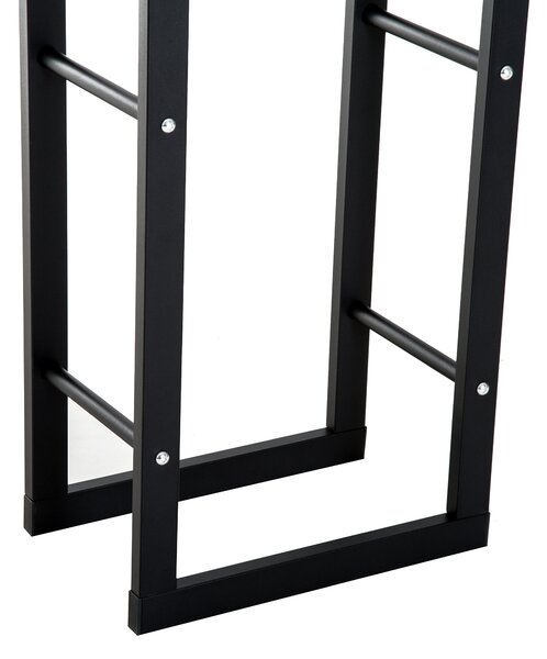 HOMCOM Potalegna per Camino Ferro per interni, esterno e casa, Struttura in tubi, 60x25x100cm, Nero | Aosom Italy