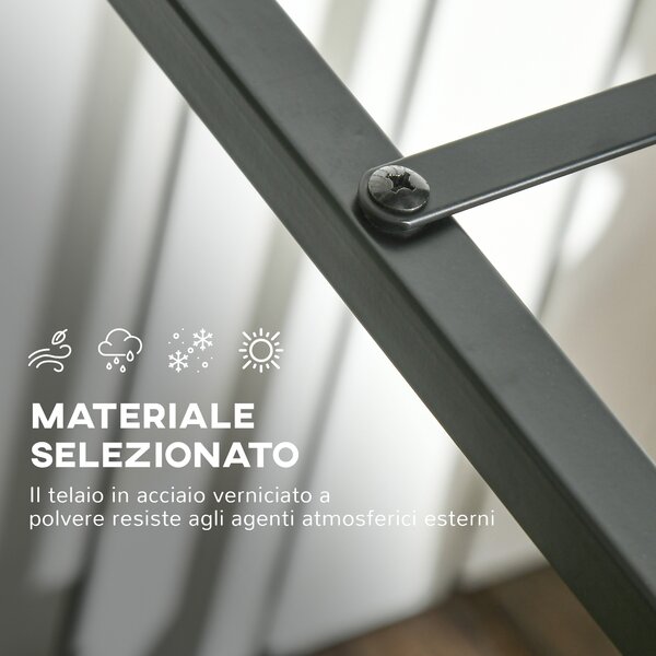Outsunny Scaffale Portalegna da Esterno e Interno in Acciaio con Base Rialzata, 39x35x76cm, Nero|Aosom