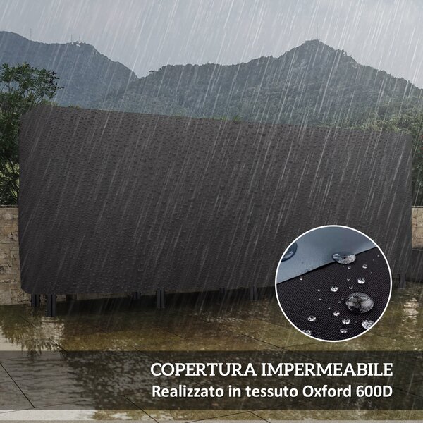 Outsunny Portalegna da Interno ed Esterno in Metallo con Telo Porta Legna e Copertura, 240x36x99cm, Nero