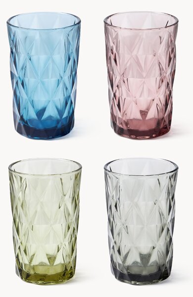 Bicchieri da long drink con motivo strutturato Colorado, set da 4