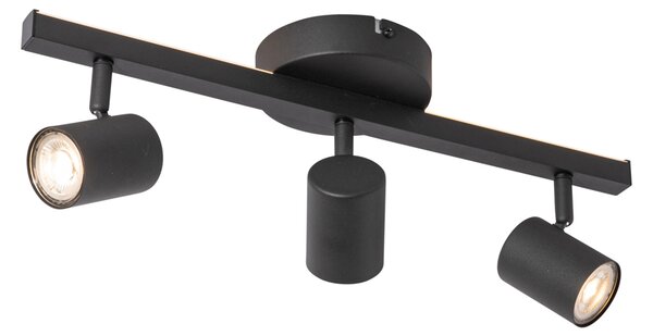 Faretto da soffitto nero GU10 50mm 3 luci con retroilluminazione e interruttore a 3 vie - Back Up