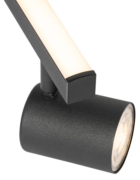 Faretto da soffitto nero GU10 50mm 3 luci con retroilluminazione e interruttore a 3 vie - Back Up