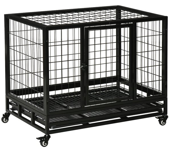 PawHut Gabbia Box per Cani Cuccioli da Interno Esterno con Rotelle 92×62×75cm|Aosom