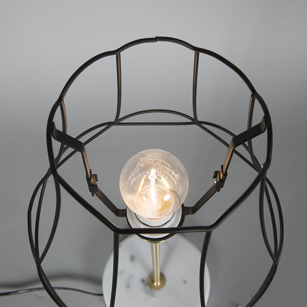 Lampada da tavolo retrò in ottone con cornice Granny nera 25 cm - Kaso