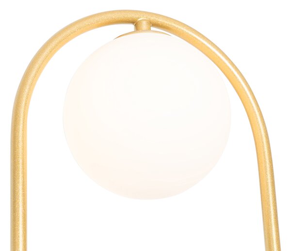 Lampada da parete Art Déco oro con vetro bianco - Isabella