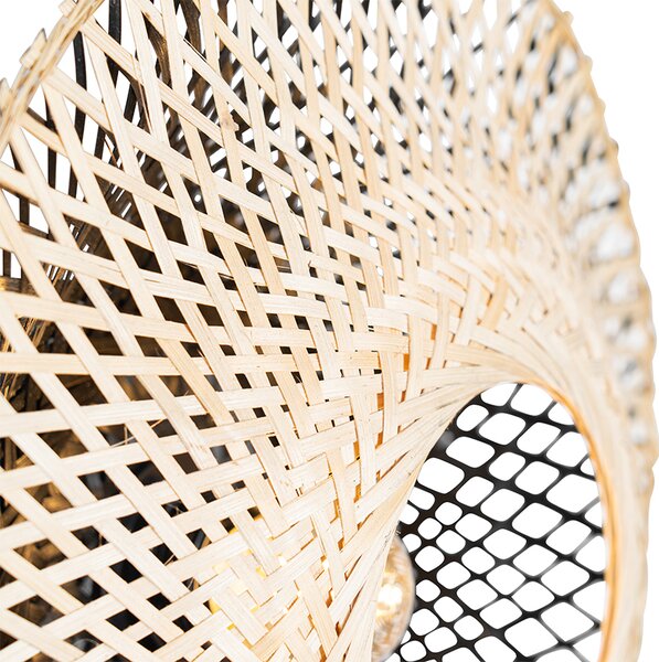 Lampada da parete orientale in rattan 35 cm con spina - Rina