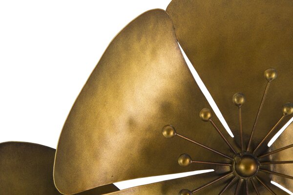 Pannello Flower Oroy 94x6x50 cm in Ferro Oro