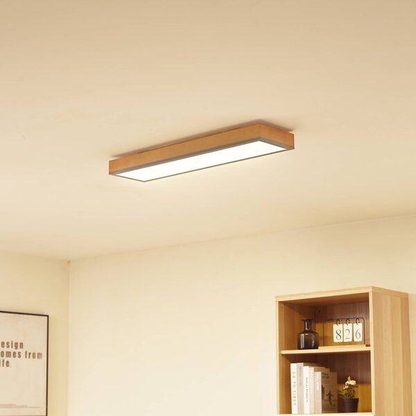 Plafoniera a LED Laviona Lindby, dimmerabile, Legno chiaro, Soggiorno / Sala da pranzo, Legno, Moderno, Plafoniera LED