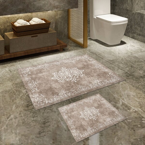 Set di tappetini per il bagno grigi/grigio tortora 2 pz 60x100 cm – Foutastic