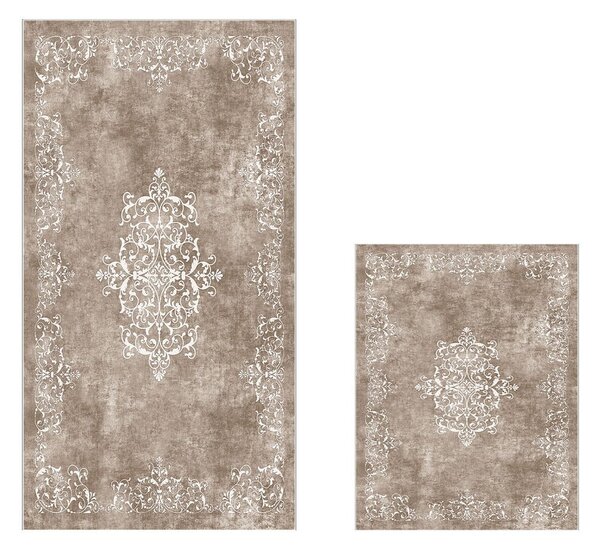 Set di tappetini per il bagno grigi/grigio tortora 2 pz 60x100 cm – Foutastic