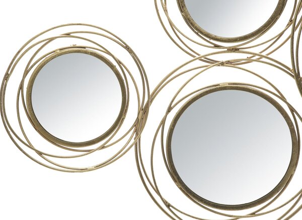 Pannello Specchio Oro Round 124,5x4x53,5 cm in Ferro Oro