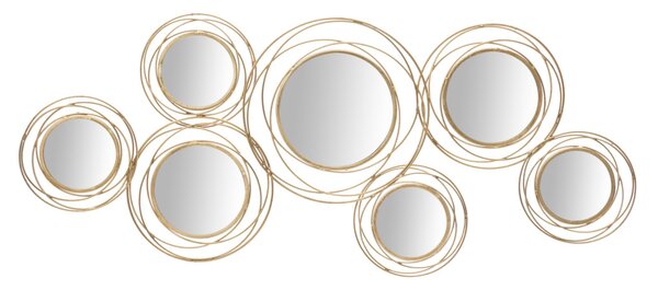 Pannello Specchio Oro Round 124,5x4x53,5 cm in Ferro Oro