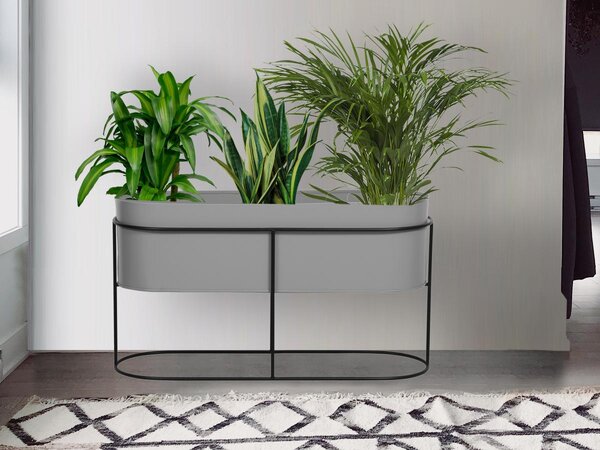 Vaso Alto Da Esterni E Interni 80x25x70h Cm In Polietilene Bianco - Foto 12