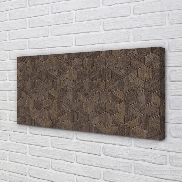 Quadro su tela Esagoni di legno 100x50 cm
