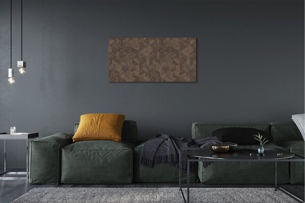 Quadro su tela Esagoni di legno 100x50 cm