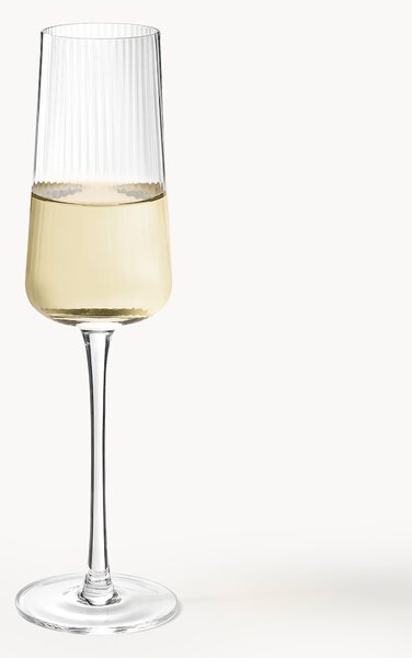 Flute per champagne fatti a mano con struttura millerighe Cami, set da 4