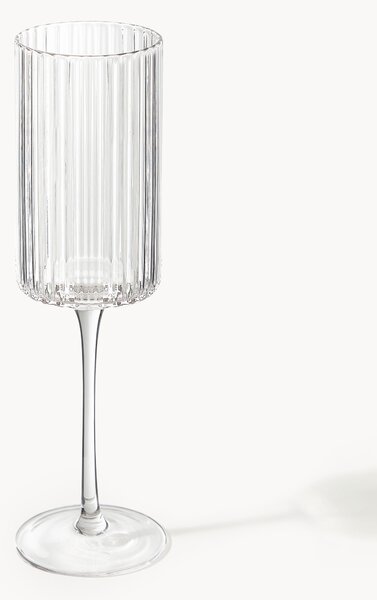 Set di 4 flute da champagne in vetro soffiato Aleo