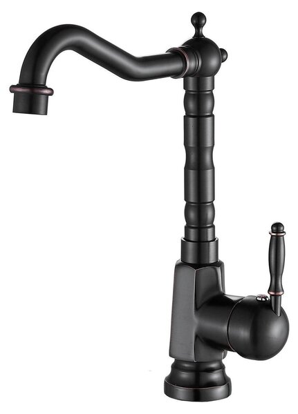 Miscelatore per cucina in bronzo, con finitura effetto olio, monocomando e bocchetta orientabile, modello BL9250B