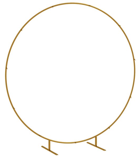 Outsunny Arco da Giardino in Acciaio, Archetto Nuziale Rotondo per Palloncini e Piante Rampicanti per Cerimonie, Compleanni ed Eventi, 222x60x224 cm, Oro | Aosom Italy