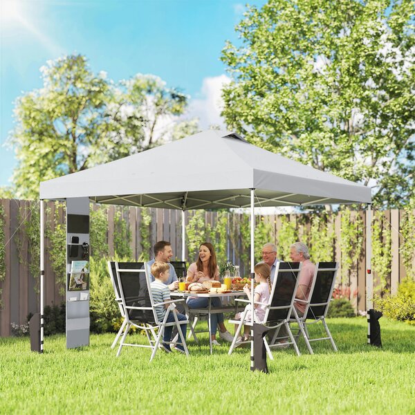 Outsunny Gazebo 3x3 m Pop Up con Tasche, UPF 50+, con Sacchi di Sabbia e Borsa con Ruote | Aosom Italy