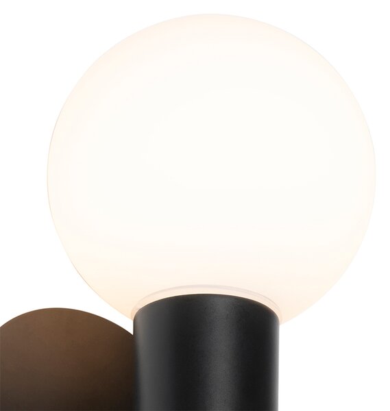 Lampada da parete moderna nera IP44 2 luci - Cederic