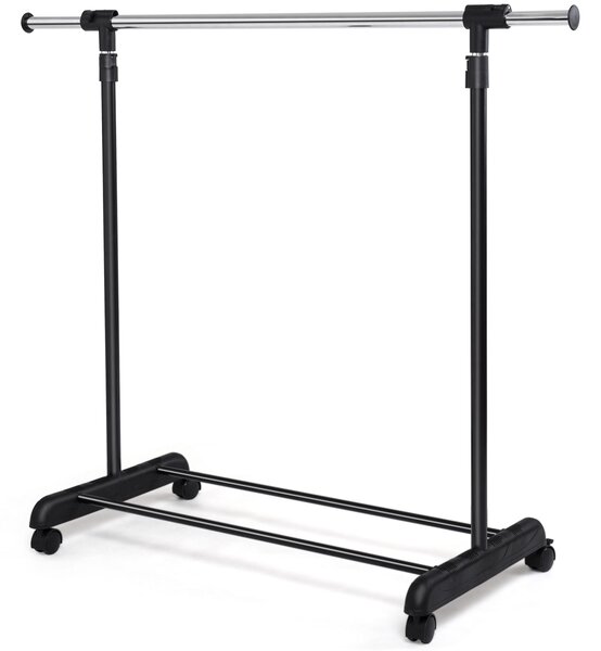 Costway Stand appendiabiti estensibile con ruote, Appendiabiti regolabile in acciaio inox 140x42x170cm