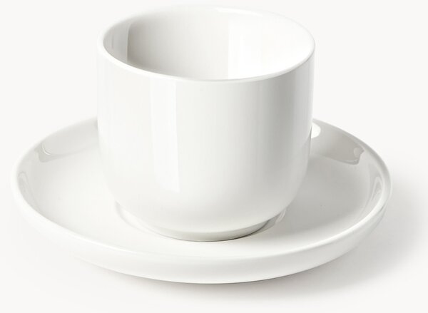 Tazze caffè in porcellana con piattino Nessa 4 pz