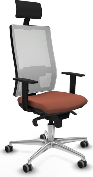 Sedia da ufficio Piqueras y Crespo, modello 1D086G1, colore marrone