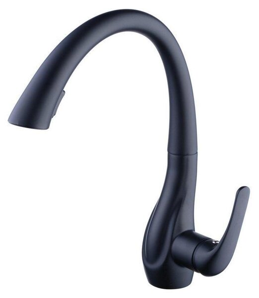 Miscelatore da cucina estraibile con doccetta, monocomando per lavello, colore nero, modello BL1749B, lunghezza 13,8 pollici