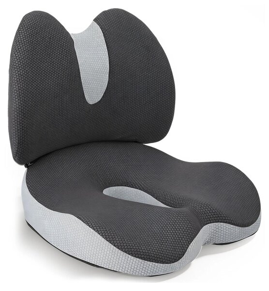 Cuscino per sedia da ufficio, design ergonomico, supporto per ridurre lo stress, colore nero