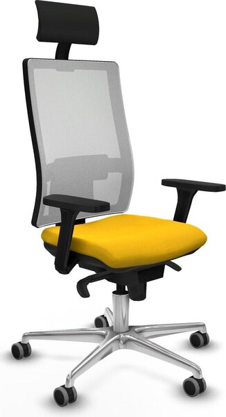 Sedia da ufficio Piqueras y Crespo, modello 3D086G1, colore giallo