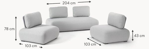 Set salotto da giardino componibile Olala 3 pz