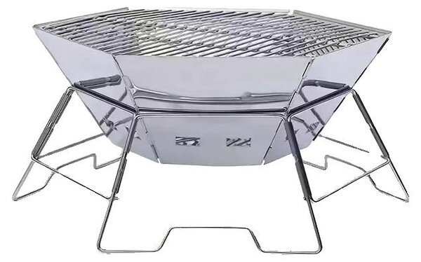 Griglia per barbecue, in acciaio inossidabile, portatile e leggera, griglia per barbecue
