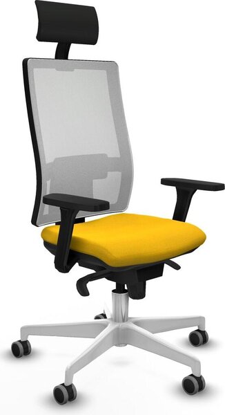 Sedia da ufficio Piqueras y Crespo, modello 3D026G1, colore giallo