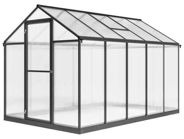 Outsunny Serra da Giardino in Alluminio e Policarbonato, Serra con Finestre Superiori Regolabili, 303x183x195 cm, Trasparente | Aosom Italy