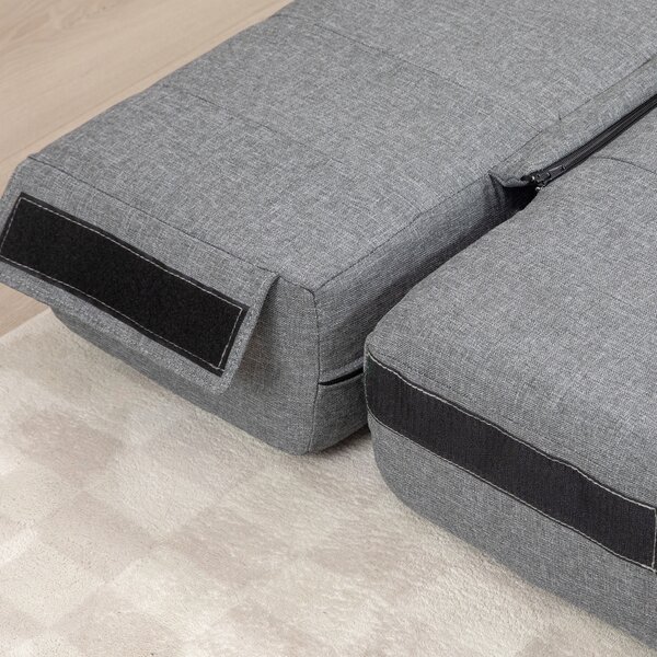 HOMCOM Poltrona Letto Pieghevole con Imbottitura Spessa, fino a 250 kg, 138x80x50 cm, Grigio | Aosom Italy