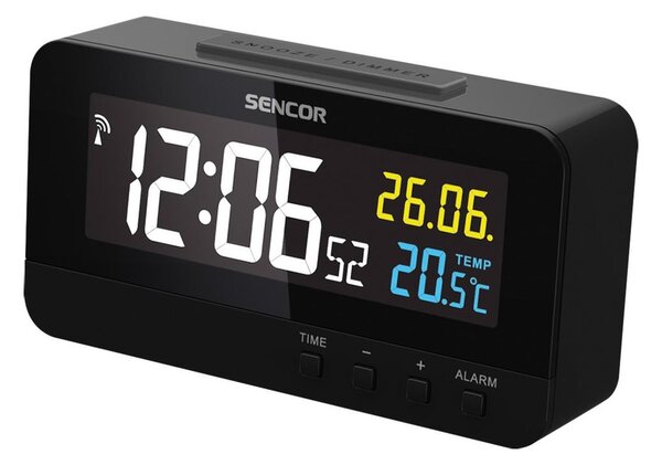 Sencor - Digital clock con alarm e thermometer 230V/1xCR2032