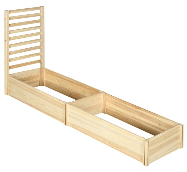 Outsunny Fioriera con Traliccio per Rampicanti e Fondo Aperto, in Legno di Abete, 230x60x110 cm, color Legno