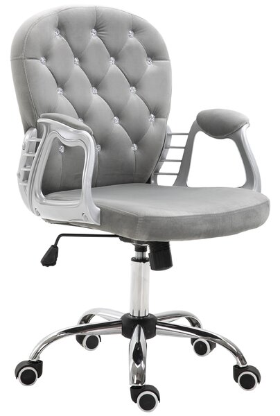HOMCOM Sedia da Ufficio in Stile contemporaneo con Altezza Regolabile e Ruote Girevoli, 60x61x95105 cm, Grigia
